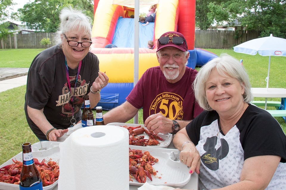Classmates having fun. Chrissy Dupuis, Skippy Cole and Sharon Lewis (May, 2019)